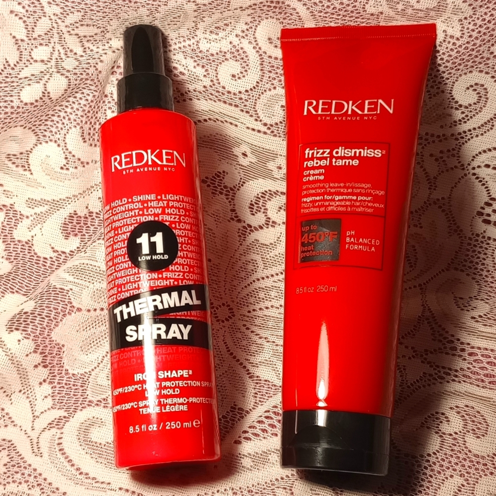 REDKEN Frizz Dismiss Rebel Tame Cream & Thermal Spray 11 Low Hold
